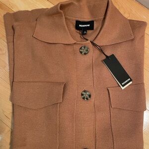 Monrow Camel Button-Up Cardigan